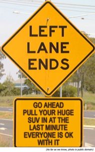 left lane ends