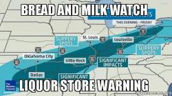 bread and milk warning