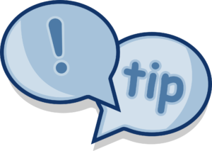 dialog bubble that says tip