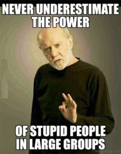 never underestimate the power of stupid people in a group