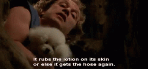 rubs the lotion
