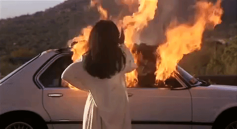angela bassett car on fire